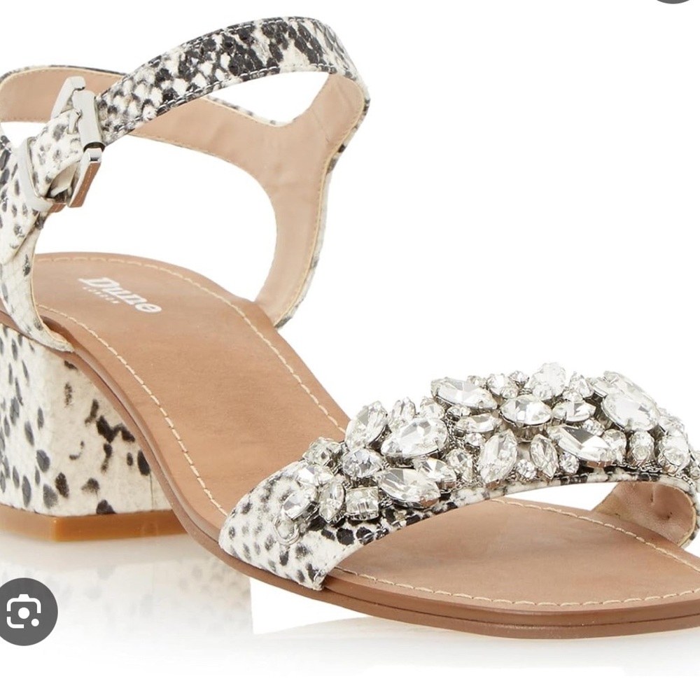 Dune London Women's Black and White Embellished Sandals